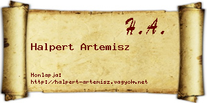 Halpert Artemisz névjegykártya